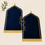 Blue & Blue Lined Dome Couple Janamaz with Heart