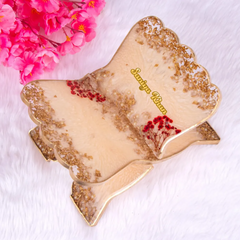 Golden Floral Pearl Designer Rehal & Bookmark