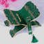 Personalized Green Rehal & Bookmark - Handmade Quran Stand with name engraving, glitter detailing, and gold embellishments for religious gifting.