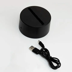 Couple Ring Personalized LED Lamp - Black Base