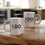 Personalized Couple Mugs - I Do Metallic Set featuring a humorous 'I DO' and 'I DO AS I AM TOLD' design in silver finish, perfect for couples.