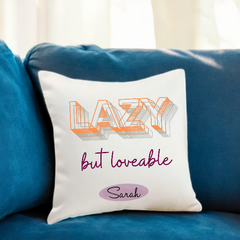 Lazy & Lovable Personalized Cushion