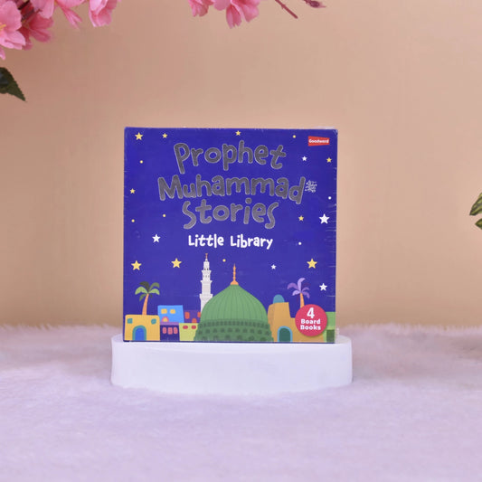 Front cover of Prophet Muhammad Stories for Kids - Little Library Set featuring colorful illustrations and starry night theme, ideal for young readers.