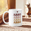 Abbu Mug - Personalized Gift | Ceramic Mug 350ml with multicolor 'Abbu' text and heart design, ideal for Father's Day or birthday gifting.