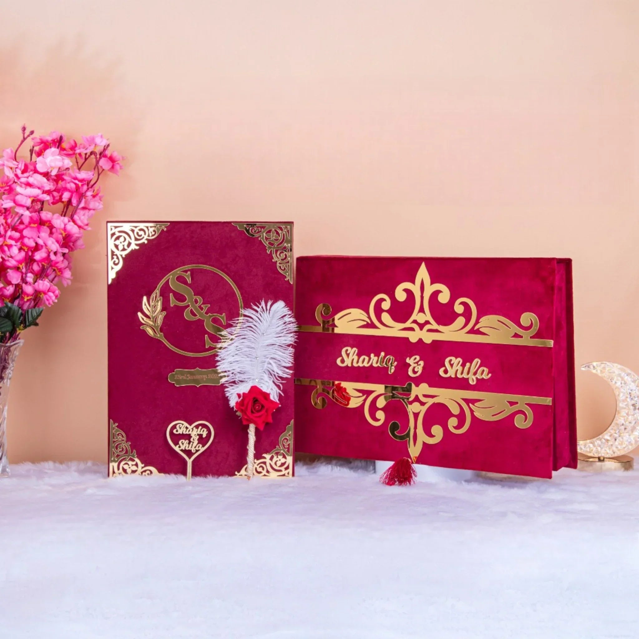 Luxurious personalized Ramadan gift boxes for men with custom gold engraving.