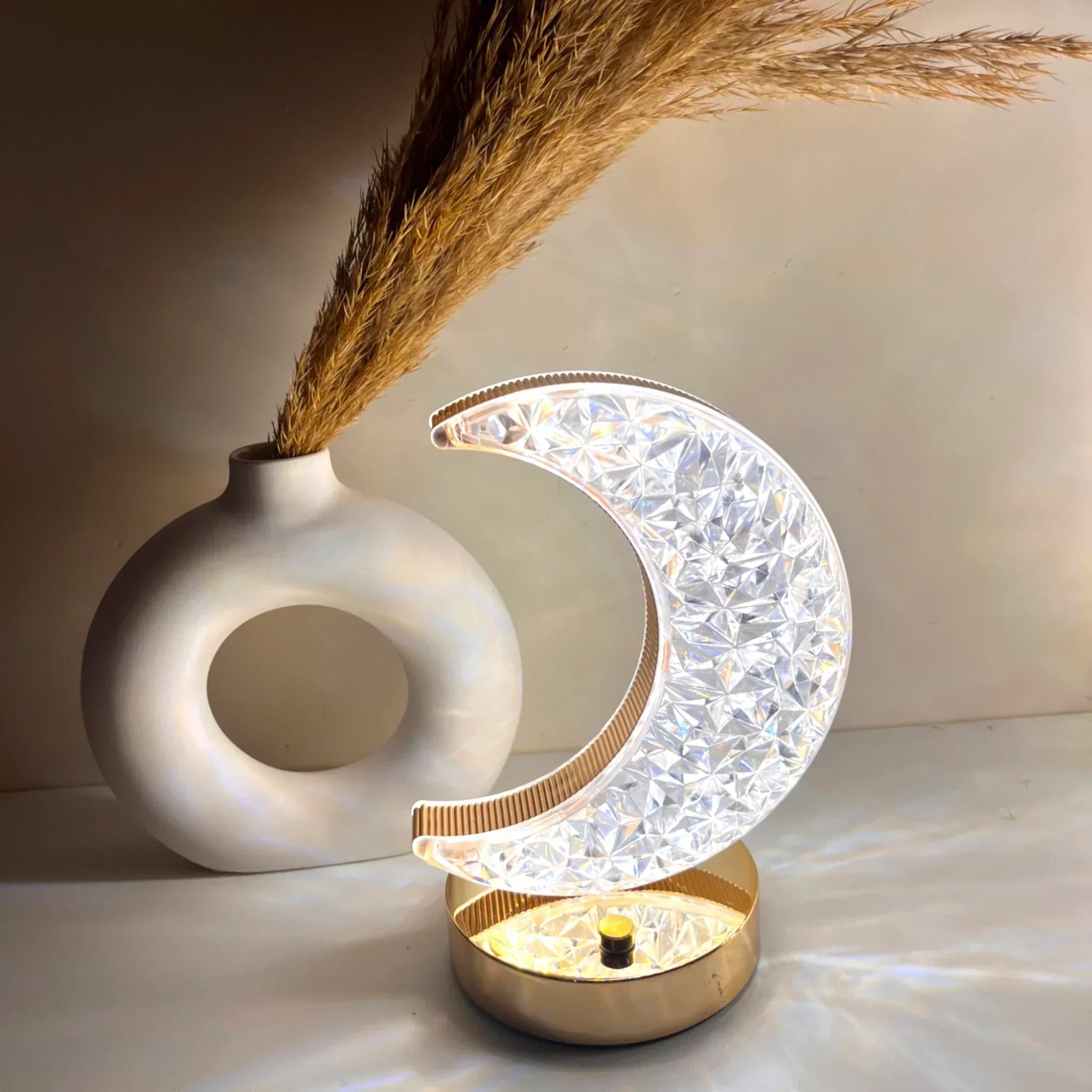 Elegant crescent moon crystal lamp – perfect affordable Ramadan gift for women