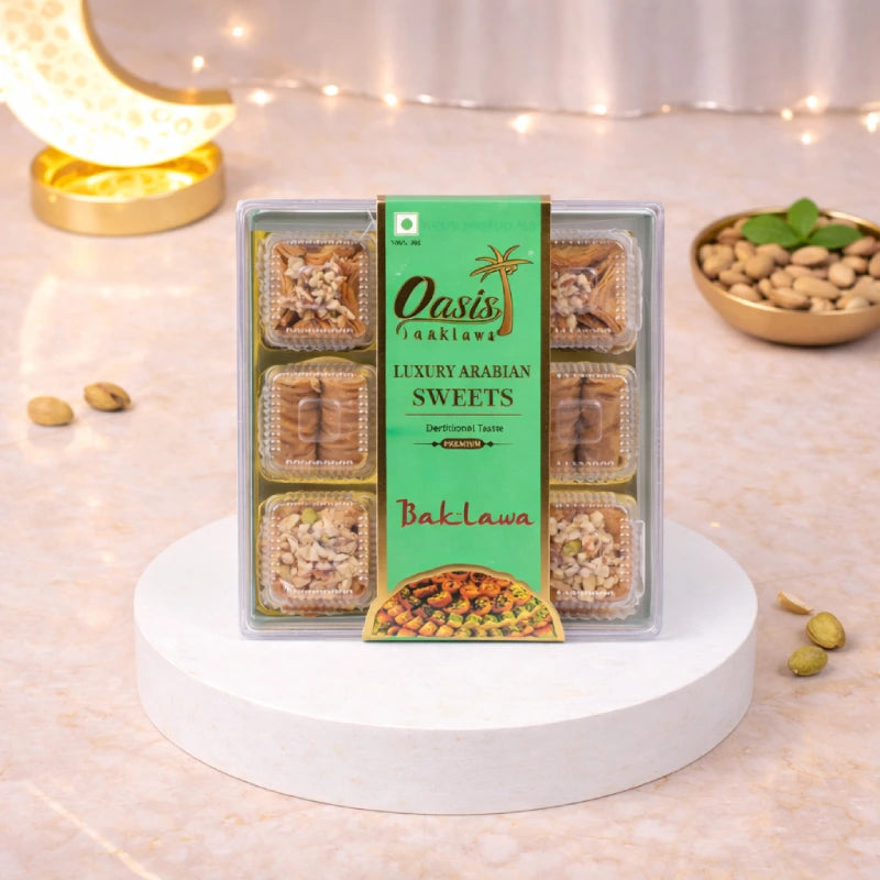 Baklava box of 9 with assorted Middle Eastern sweets Main image
