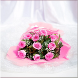 10 Pink Roses Bouquet shown from a different angle