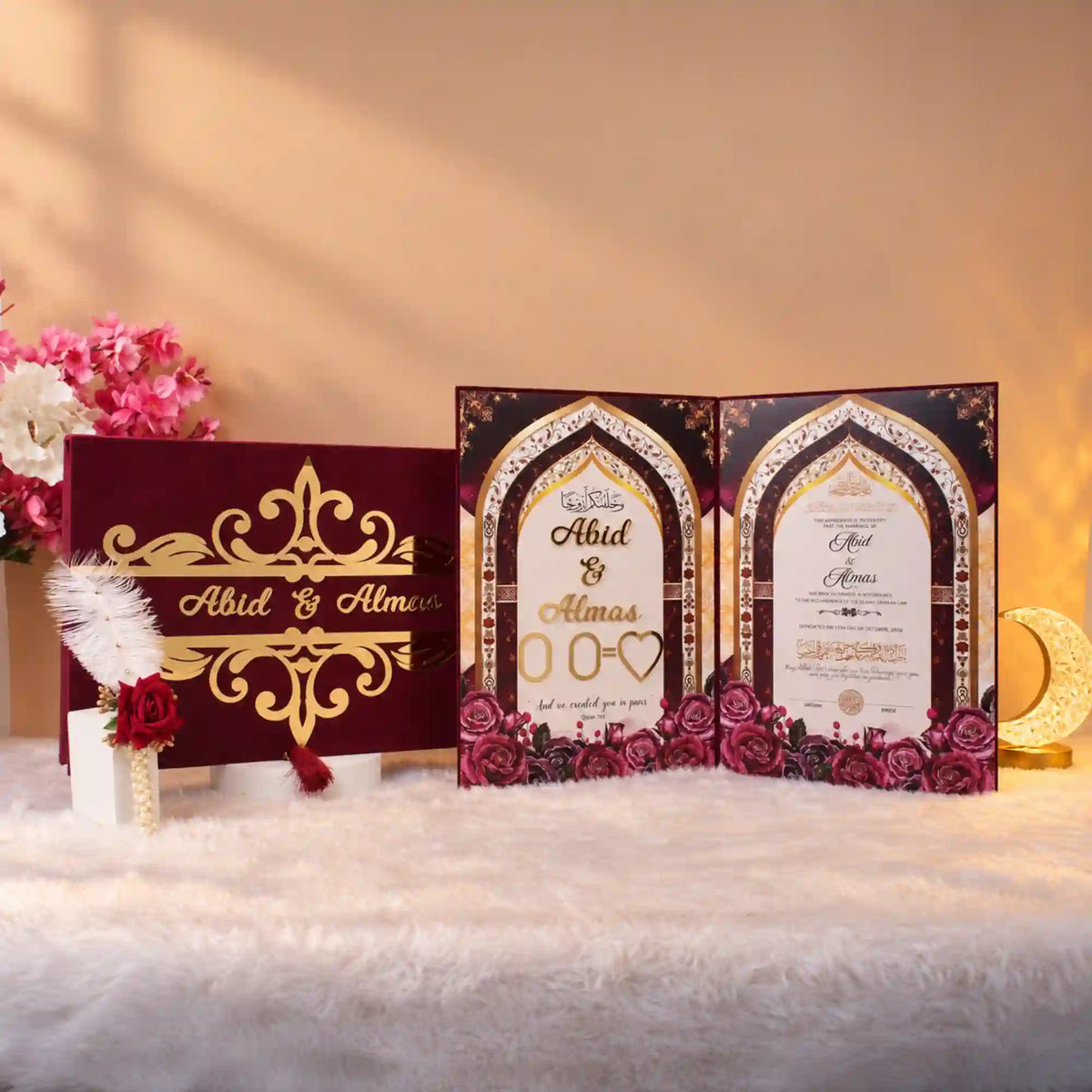 Maroon Flakes Barkat-e-Nikah Bridal Set