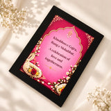 Khushboo-e-Gajra wedding frame with pink floral design and gajra details