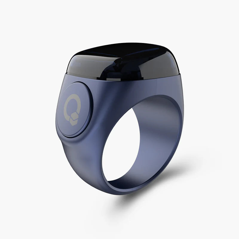 Blue Noor Zikr Ring - Smart Tasbeeh with digital display and tactile button. Enhances Zikr experience with smart technology.