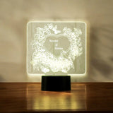 Boundless Love LED Lamp - Personalized Gift with floral heart design and custom names, ideal for romantic home decor or wedding gifts.