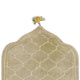 Close-up of Offwhite Dome Janamaz top section showing dome shape and golden tassel. Elegant design for Hajj, Umrah, or Eid gifting.