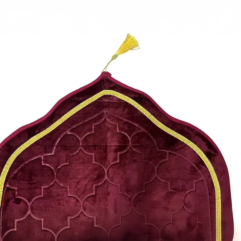 Maroon Dome Premium Janamaz with name Secondary image