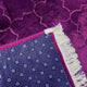 Backside of Purple Dome Janamaz with non-slip dotted fabric and white fringe, ensuring comfort and stability during prayer.