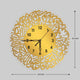 24-inch Surah Al Ikhlas Wall Clock with golden Arabic script and black center, ideal for large wall spaces in elegant home settings.
