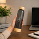 EcoFrost Frosted Glass Bottle with Bamboo Cap & Base – 500 ml