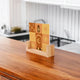 Moon and Duas Frame - Personalized Acrylic | Wooden Base Decor featuring Islamic motifs in warm tones, ideal for Ramadan or Eid home decoration.
