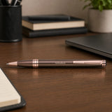 Aero Brushed Rose Premium Ball Pen shown up close with premium finish detail