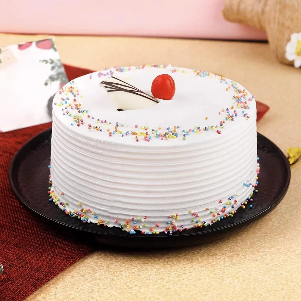 Vanilla Cake — front view, freshly baked