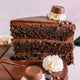Exotic Chocolate Truffle Cake sliced to show the layers inside