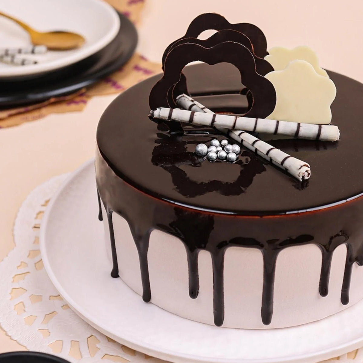 Mouth Melting Chocolate Cake — front view, freshly baked