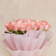 Close-up of Love Confessing Delights - Romantic Roses Bouquet with delicate pink roses and white fillers, perfect for love confessions or special occasions.