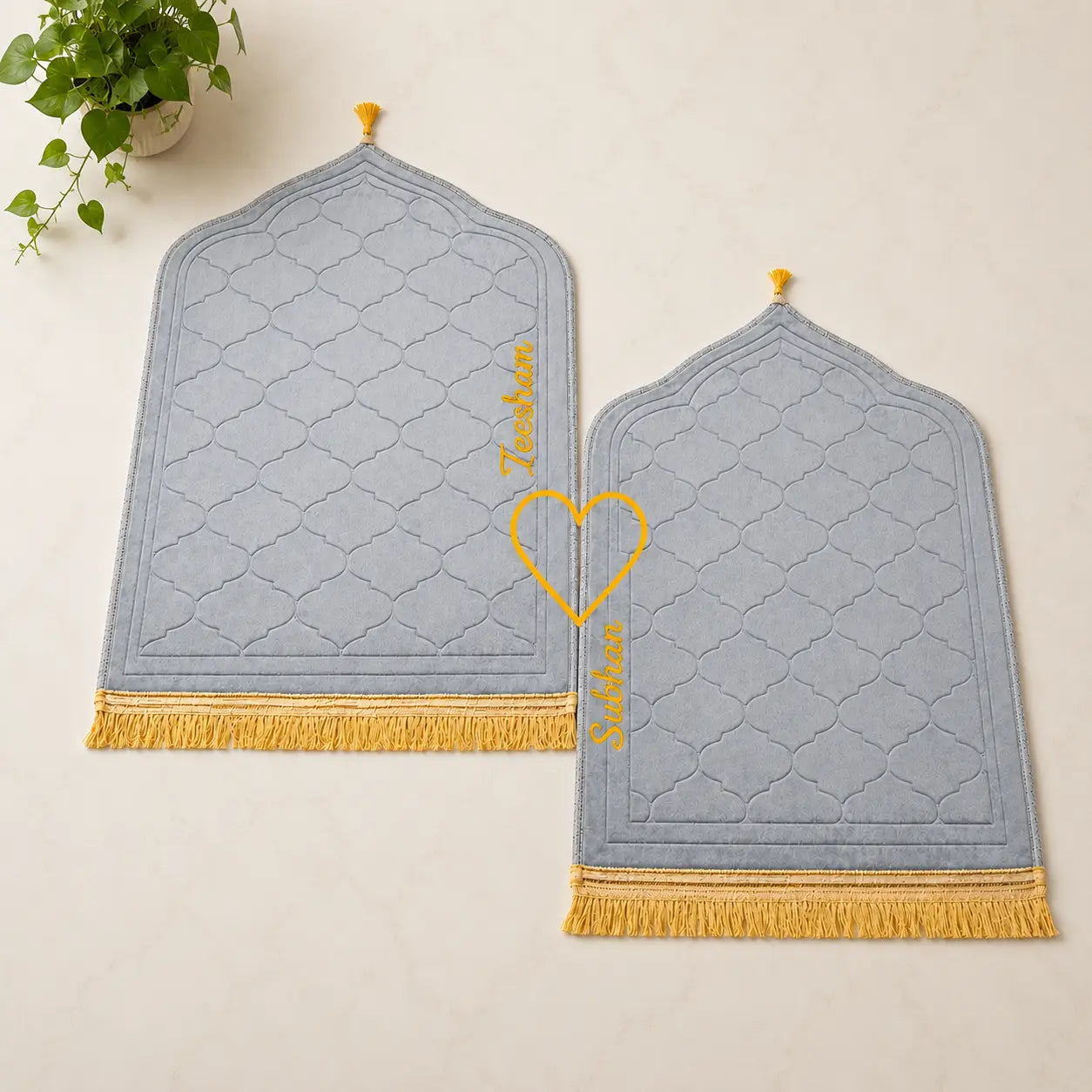 Grey & Grey Dome Couple Janamaz with Heart Main image