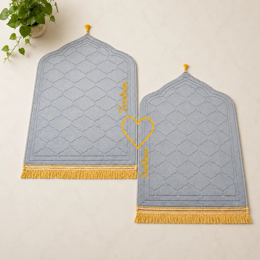 Grey & Grey Dome Couple Janamaz with Heart Main image