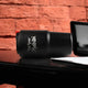 Black Not Your Habibi Sipper tumbler with engraved text, placed horizontally on a desk, ideal for stylish and functional hydration.