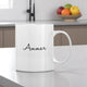 Personalized Allah Heart Mug with custom name 'Ammar' on white ceramic, ideal for heartfelt gifts and daily use in kitchen or dining.