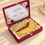 Paigham-e-Qubool Royal – Personalised Nikah Invitation Box with Golden Frame