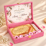 Dawat-e-Nikah Royal – Personalised Nikah Invitation Box with Golden Frame