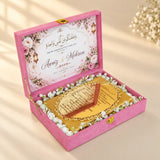 Paigham-e-Qubool Royal – Personalised Nikah Invitation Box with Golden Frame