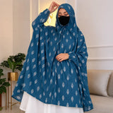 Teal Knee Length Printed Cotton Namaz Makhna