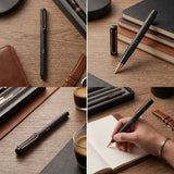 Full Black With Rose Gold Clip Premium Ball Pen in elegant gift-ready packaging