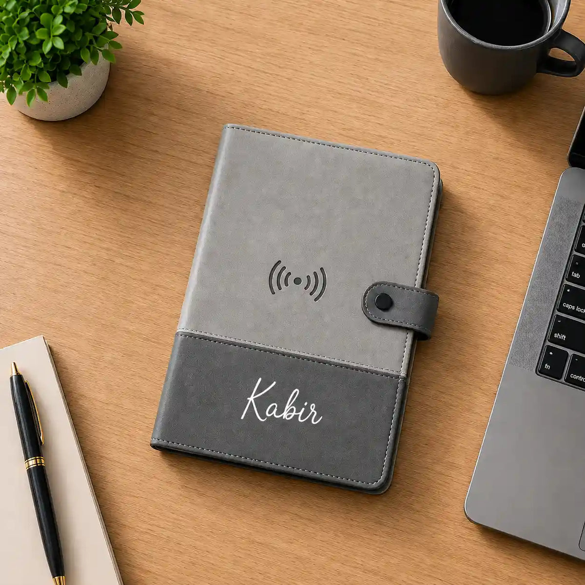 Nimble 8000 mAh Power Bank Notebook with 15W Wireless Charger