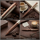 Latte Coffee Premium Ball Pen in elegant gift-ready packaging