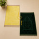 Offwhite & Green Rectangle Couple Janamaz with Heart