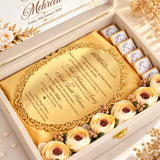 Dawat-e-Nikah Royal – Personalised Nikah Invitation Box with Golden Frame