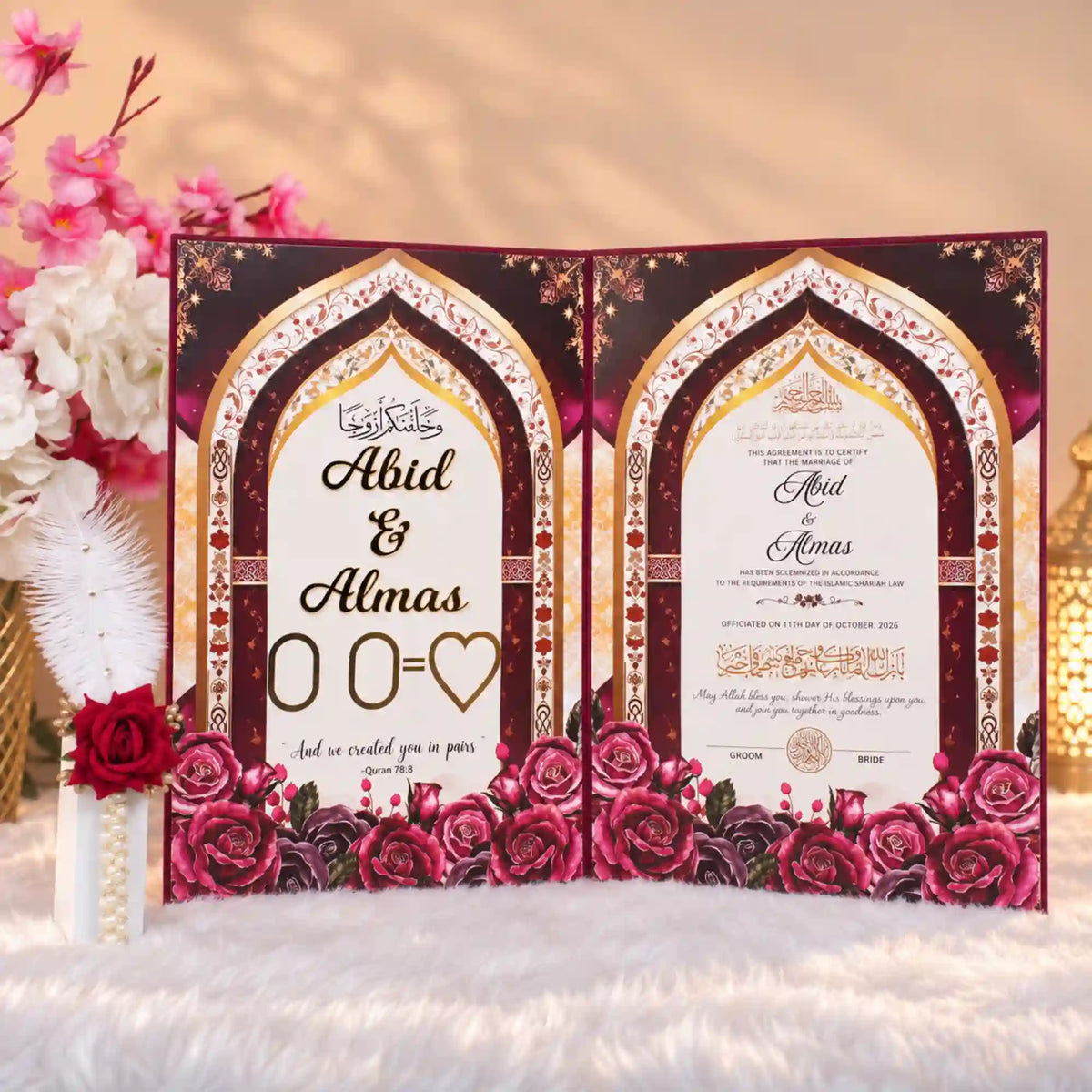 Maroon Flakes Barkat-e-Nikah Bridal Set