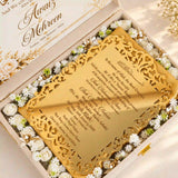 Paigham-e-Qubool Royal – Personalised Nikah Invitation Box with Golden Frame