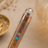 Seven Chakra Unique Premium Ball Pen — front view on a white background