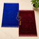 Blue & Marooon Rectangle Couple Janamaz with Heart