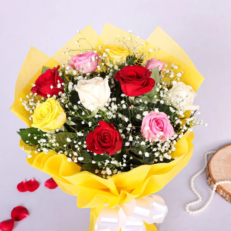 8 Mixed Roses Bouquet