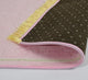 Underside of Pink Dome Janamaz showing non-slip dark patterned base and soft velvet top, ideal for travel and daily prayer.