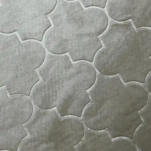 Close-up of Grey Dome Janamaz fabric showing premium quilted pattern for added comfort and durability. Soft texture perfect for prayer use.