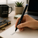 Full Pollux Black & Blue Premium Ball Pen shown up close with premium finish detail