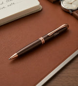 Elite Knurled Bronze Premium Ball Pen shown up close with premium finish detail