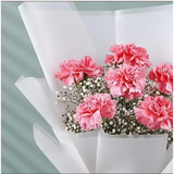 6 Pink Carnations Flower Bouquet — full bouquet view